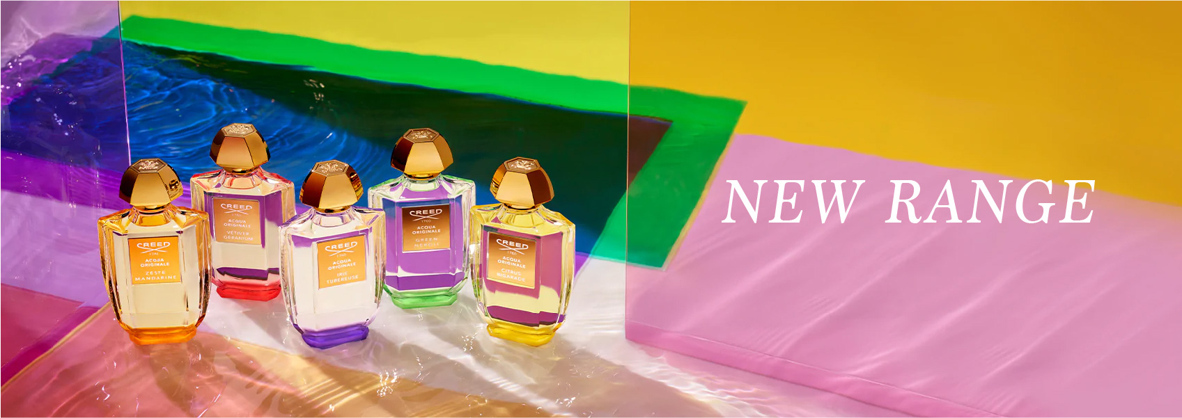 bottles of acqua originale fragrances, new range by creed